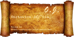 Osztovics Júlia névjegykártya